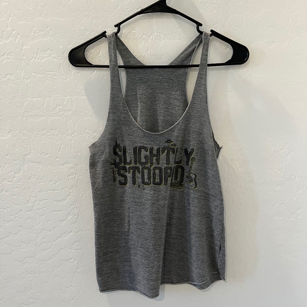 Slightly Stooped band gray tank women's size Small see notes